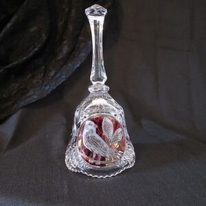 Red Bird German Lead Crystal Bell (Hofbauer)
